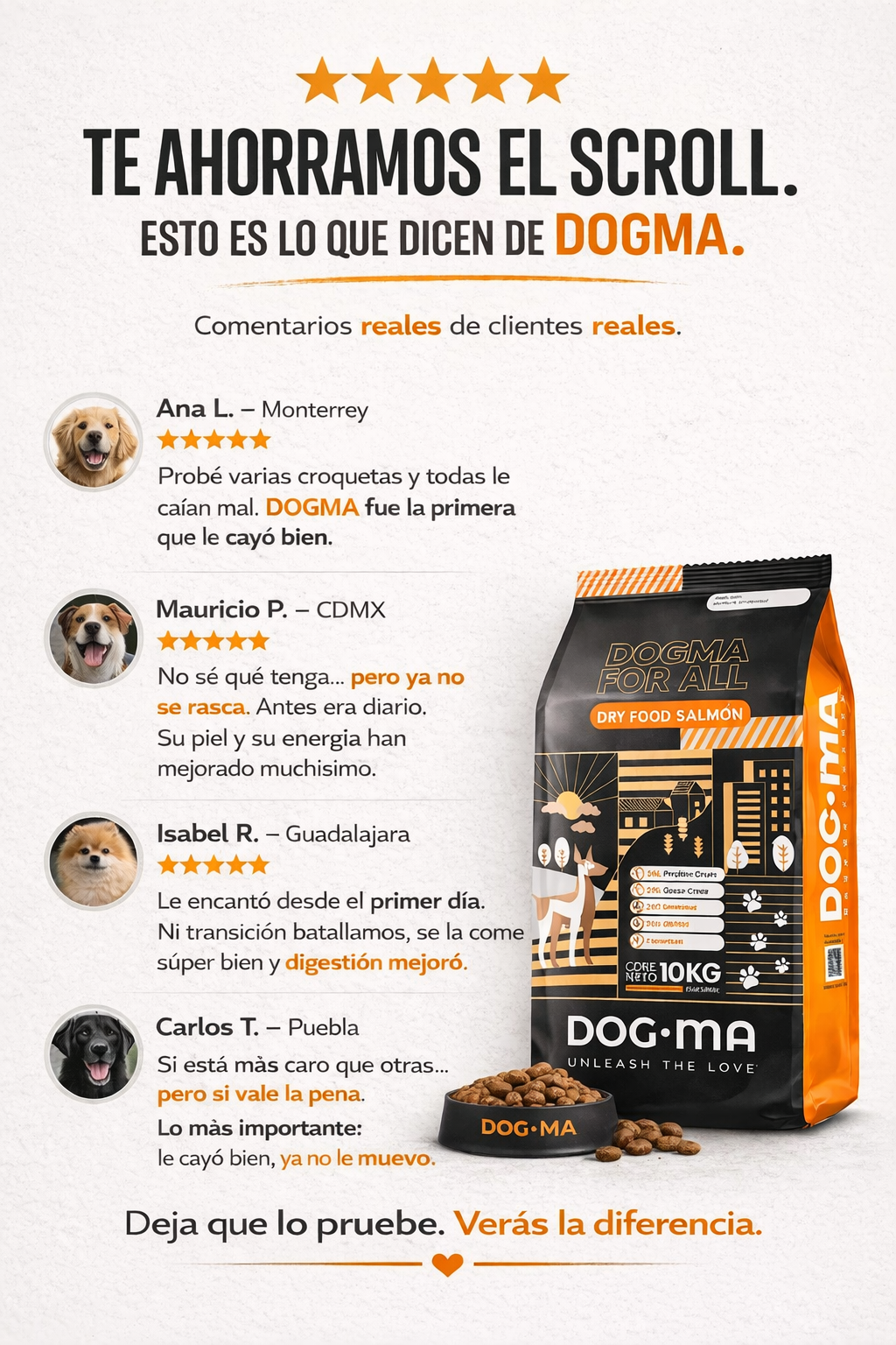 Croquetas DOGMA 10kg para Perros Adultos y Senior | Salmón y Alta Digestibilidad