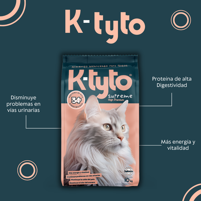 Croquetas para gato Ktyto- Super Premium proteína salmón/atún- 10kg