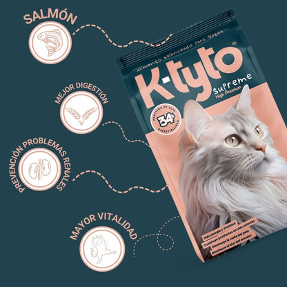 Croquetas para gato Ktyto- Super Premium proteína salmón/atún- 10kg